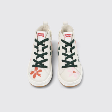 Overhead view of Twins Multicolor Leather Sneaker Booties for Kids.