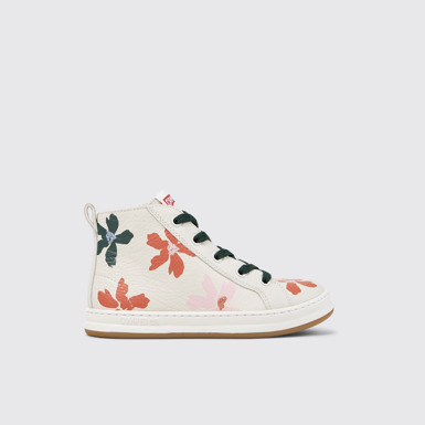 Side view of Twins Multicolor Leather Sneaker Booties for Kids.