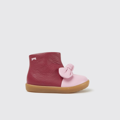 Side view of Pursuit Pink and light pink boots