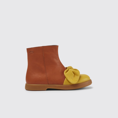 Side view of Duet Brown leather ankle boots