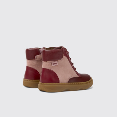 Back view of Kiddo Multicolored leather and nubuck boots