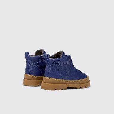 Back view of Brutus Blue leather lace-up boots