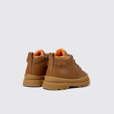 Back view of Brutus Brown leather lace-up boots