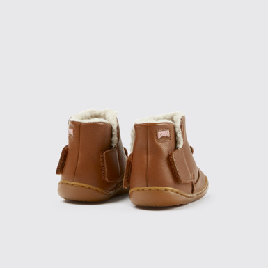 Back view of Twins Brown leather and nubuck boots