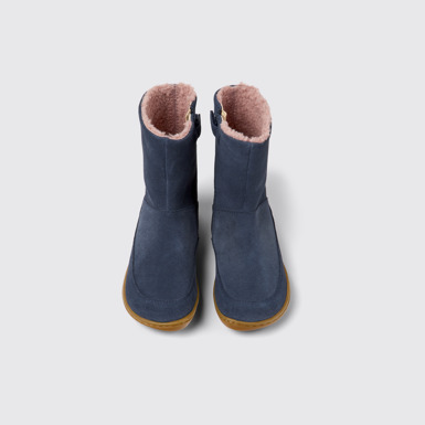 Peu Botas de nobuk y piel azul marino
