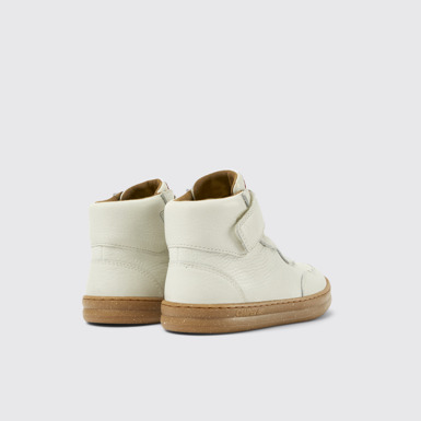 Back view of Runner White non-dyed leather sneakers