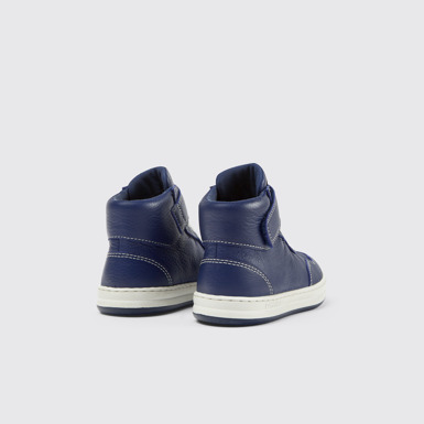 Back view of Runner Blue leather sneakers