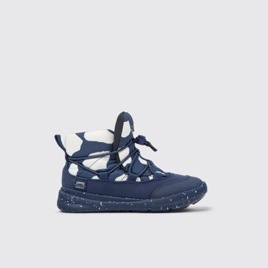 Ergo Blue and white textile ankle boots for kids