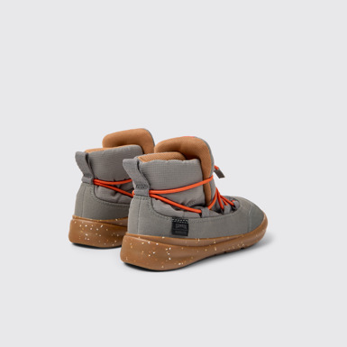 Back view of Ergo Grey textile ankle boots for kids
