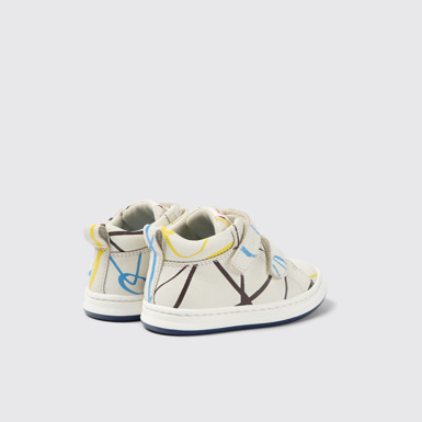 Back view of Twins Multicolored leather sneakers for kids