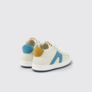 Back view of Twins White leather sneakers for kids