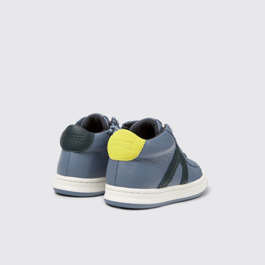 Back view of Twins Gray leather sneakers for kids