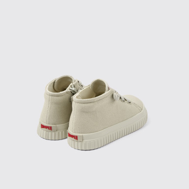 Back view of Peu Roda Gray textile sneakers for kids