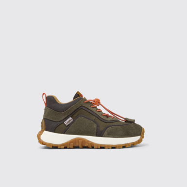 Side view of Drift Trail Multicolor Textile and Nubuck Sneaker Booties for Kids.
