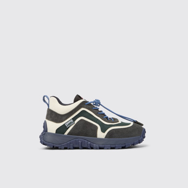 Side view of Drift Trail Multicolor Textile and Nubuck Sneaker Booties for Kids.