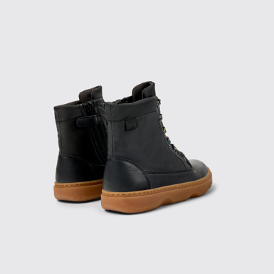 Kiddo Botines para niños de piel y tejido en color negro