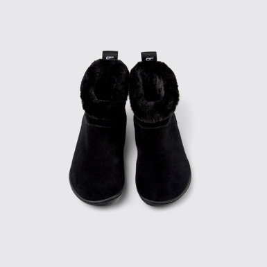Overhead view of Peu Black Nubuck Ankle Boots for Kids.