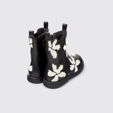 Back view of Twins Multicolor Leather Mid Boots for Kids.