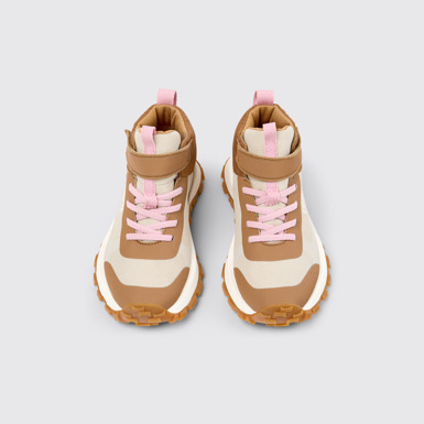 Overhead view of Drift Trail Multicolor Textile Sneaker Booties for Kids.
