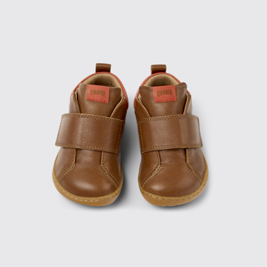 Overhead view of Peu Multicolor Leather Ankle Boots for Kids.