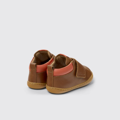 Back view of Peu Multicolor Leather Ankle Boots for Kids.