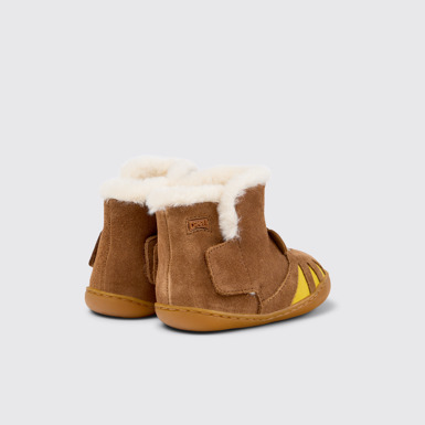 Back view of Peu Multicolor Nubuck and Leather Ankle Boots for Kids.