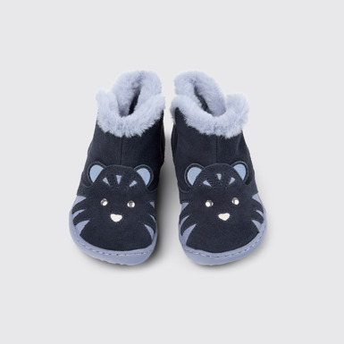 Overhead view of Peu Multicolor Nubuck and Leather Ankle Boots for Kids.