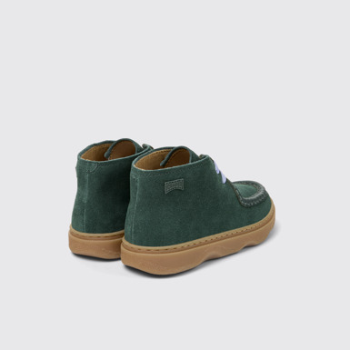 Back view of Kiddo Gray Nubuck and Leather Ankle Boots for Kids.