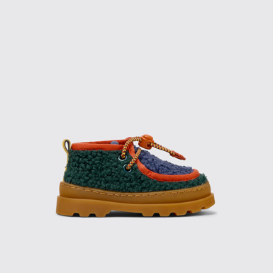 Side view of Bobo Choses x Camper Multicolor Textile and Leather Ankle Boots for Kids.