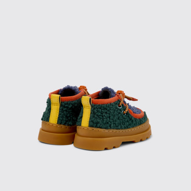 Back view of Bobo Choses x Camper Multicolor Textile and Leather Ankle Boots for Kids.