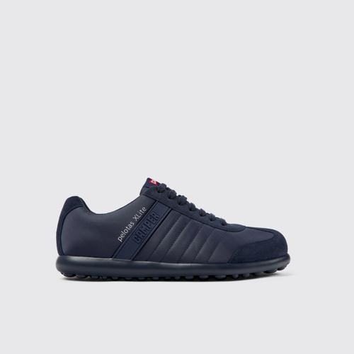 Image of Side view of Pelotas XLite Blue textile and nubuck shoes for men