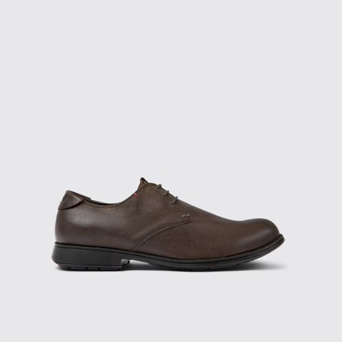 Image of Side view of Mil 1913 Brown Leather Shoes for Men.