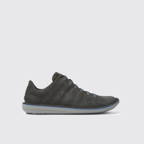 Side view of Beetle Gray nubuck shoes for men