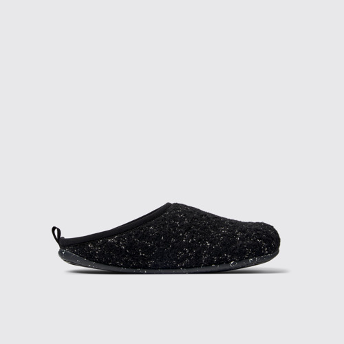 Image of Side view of Wabi Black and white Slippers for Men