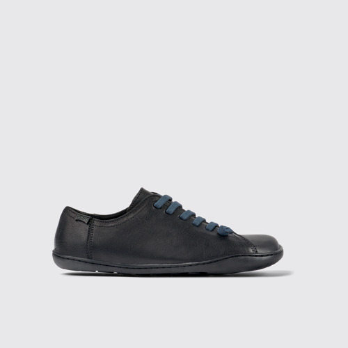 Image of Side view of Peu Black Leather Women's Shoes.
