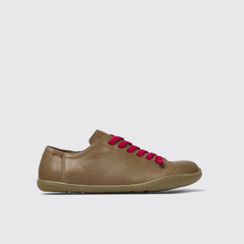 Image of Side view of Peu Brown Leather Shoes for Women