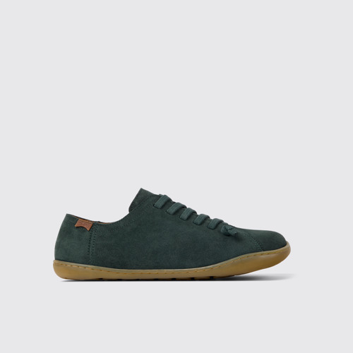 Image of Side view of Peu Green Nubuck Shoes for Women