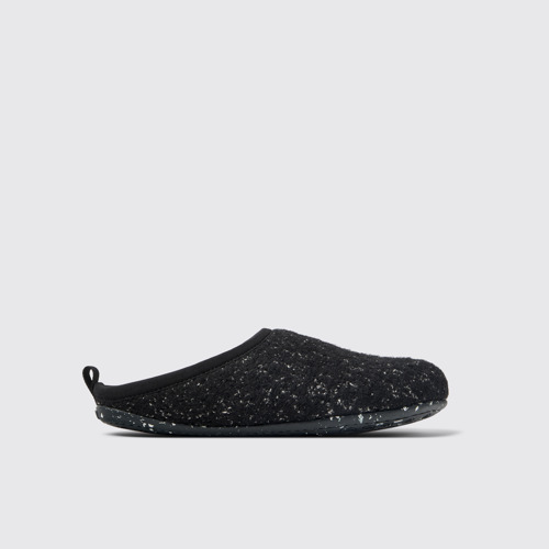 Side view of Wabi Black and white Slippers for Women