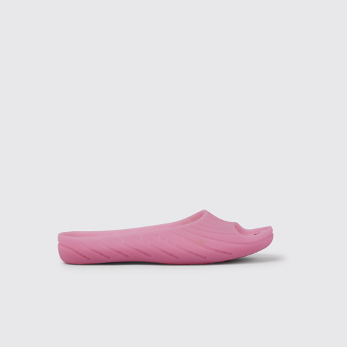 Side view of Wabi Pink monomaterial sandals for women