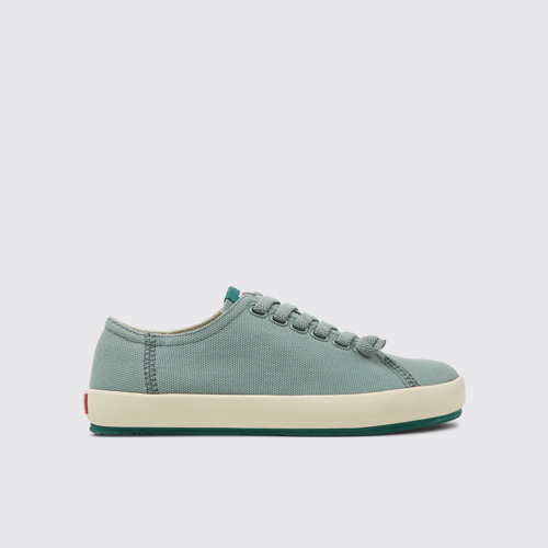 Image of Peu Rambla Baskets en coton recyclé vert pour femme.