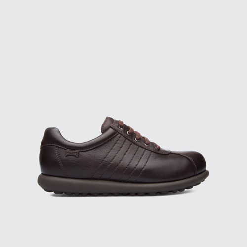 Side view of Pelotas Dark brown leather shoes for women