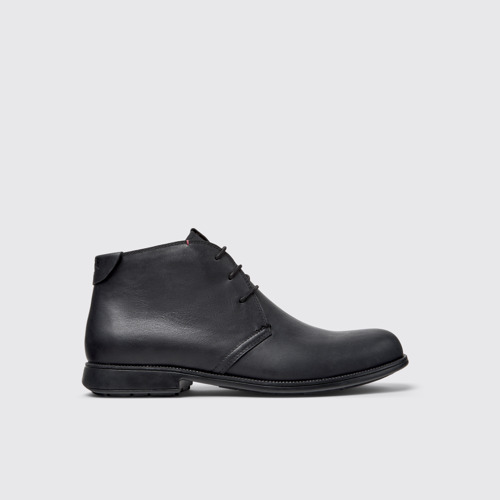 Side view of Mil 1913 Black Leather Ankle Boots for Men.