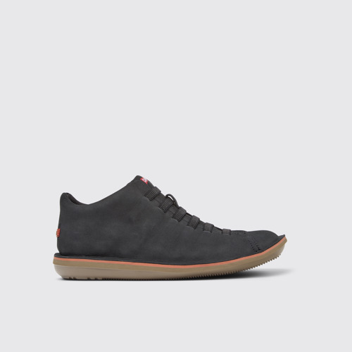 Side view of Beetle Gray Nubuck Ankle Boots for Men.