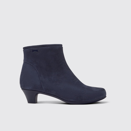 Image of Side view of Helena Blue Ankle Boots for Women