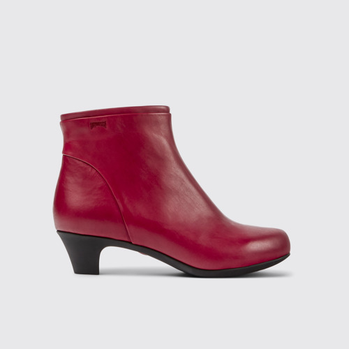 Image of Helena Rote Lederstiefelette für Damen.