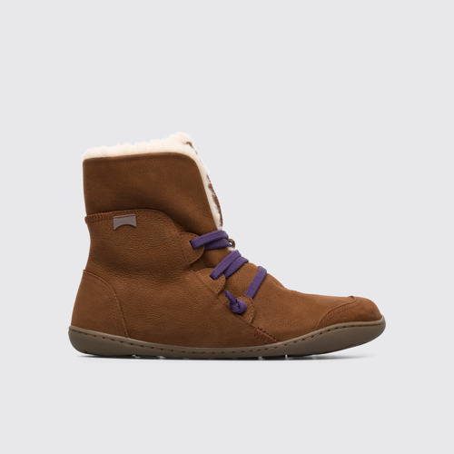 Side view of Peu Brown Ankle Boots for Women