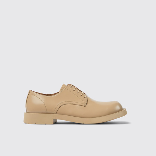 Image of Side view of MIL 1978 Beige leather shoes