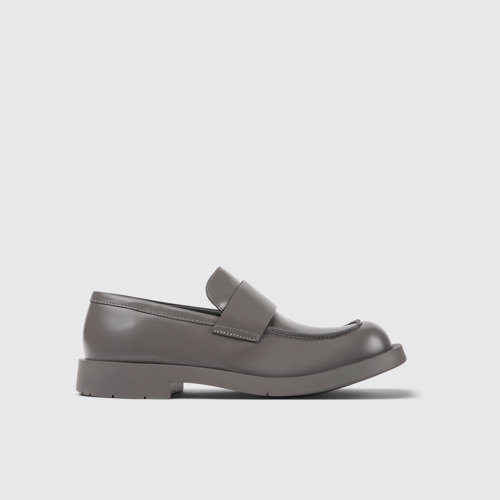 Image of Side view of MIL 1978 Gray leather loafers