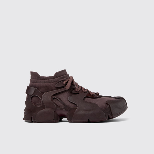 Image of Side view of Tossu Burgundy Caged Sneakers