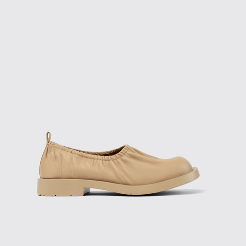 Image of Side view of MIL 1978 Beige leather ballerinas